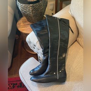 Brand new, never worn. Jessica Simpson Katyia over the knee black leather boots